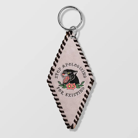 Panther Leather Keychain