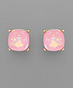 Pink Rhinestone Stud Earring