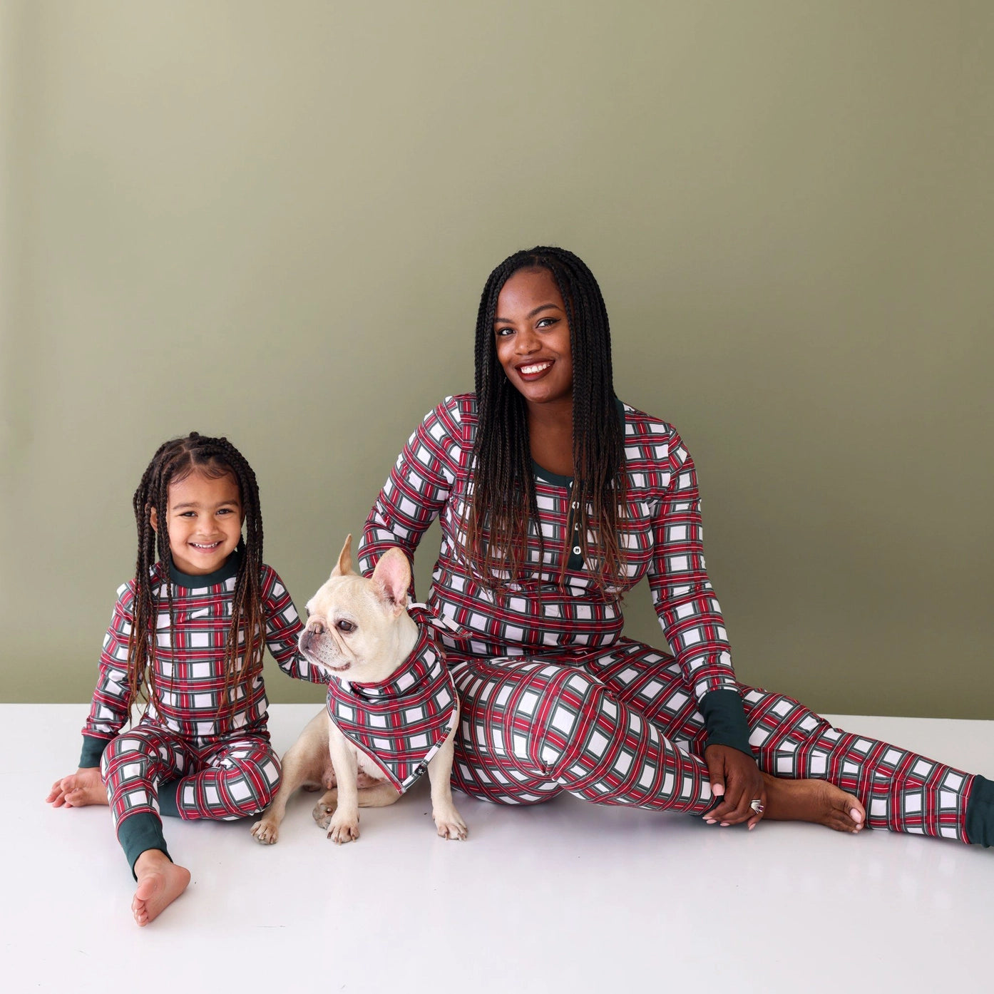 White Tartan Kids Pajama Set