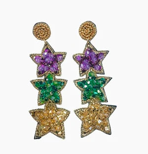 Mardi Gras Star Earrings
