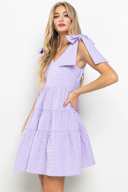 Purple Tie Shoulder Dress