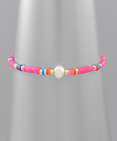Single Pearl Rubber Bracelet
