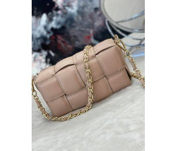 Leather woven chain bag