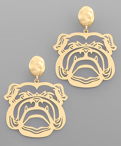 Bulldog Filigree Drop Earrings