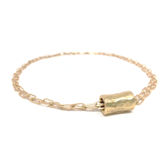 Barrel On Double Gold Necklace